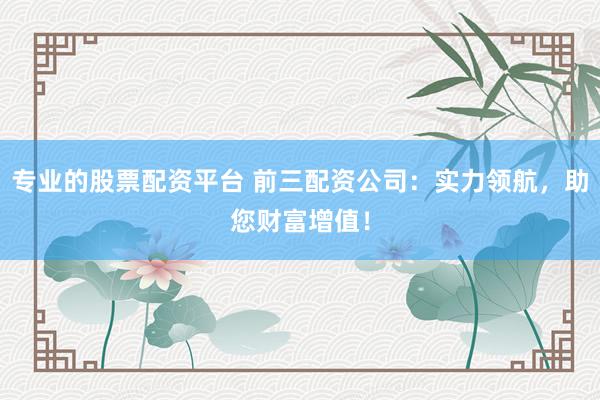 专业的股票配资平台 前三配资公司：实力领航，助您财富增值！