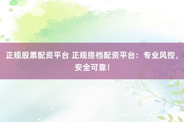 正规股票配资平台 正规搭档配资平台：专业风控，安全可靠！