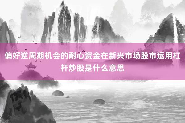 偏好逆周期机会的耐心资金在新兴市场股市运用杠杆炒股是什么意思